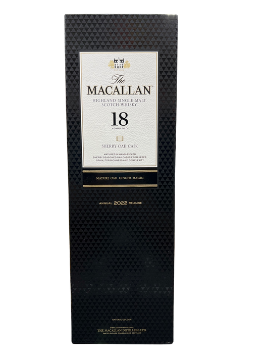 Macallan 18 Year Old Sherry Oak Single Malt Scotch Whisky 750ml