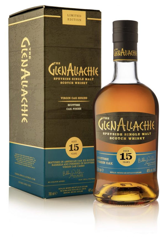 GlenAllachie Scottish Virgin Oak 15 Year Old Single Malt Scotch Whisky 700ml